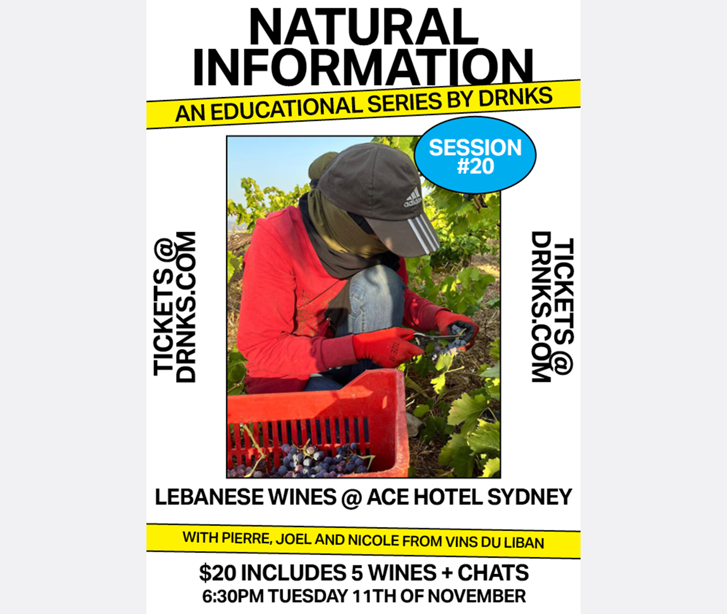 Natural Information Session #20 - LEBANESE WINES @ ACE HOTEL SYDNEY